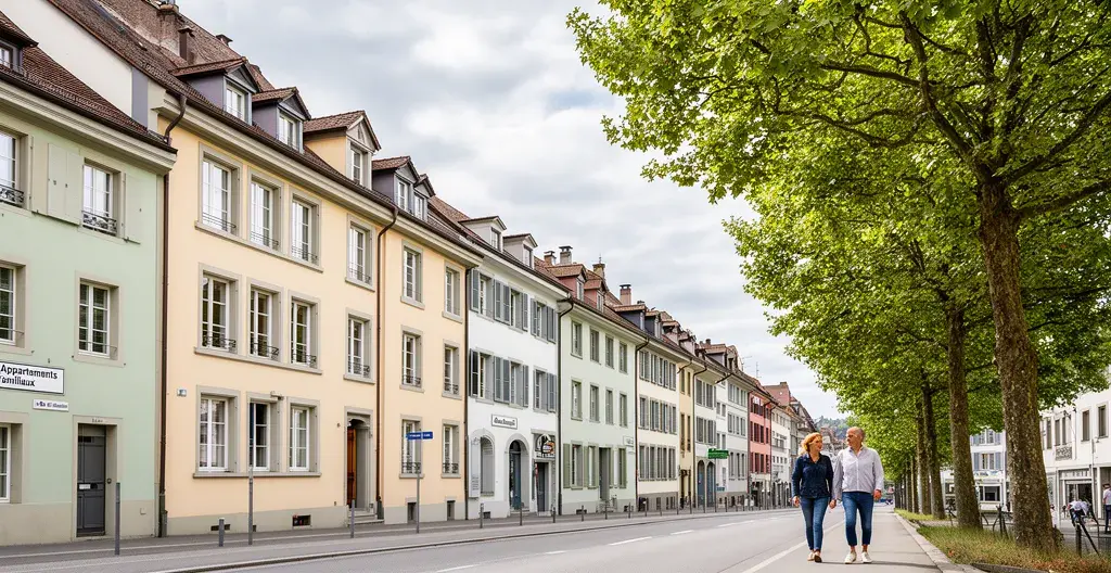Typisches Basler Wohnquartier mit Mehrfamilienhäusern für Immobilienverkauf